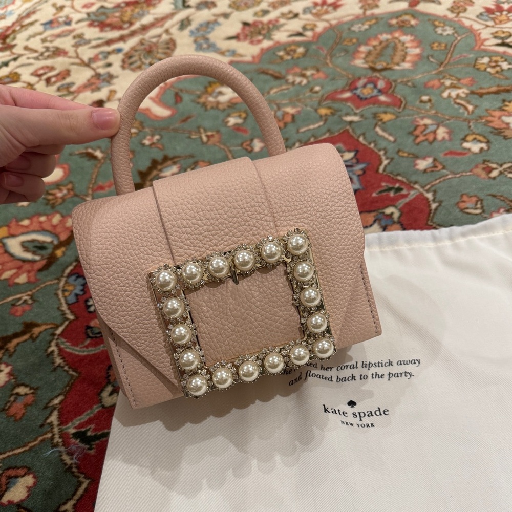 Champagne grained leather Kate Spade New York Knollwood Drive Buckl satchel